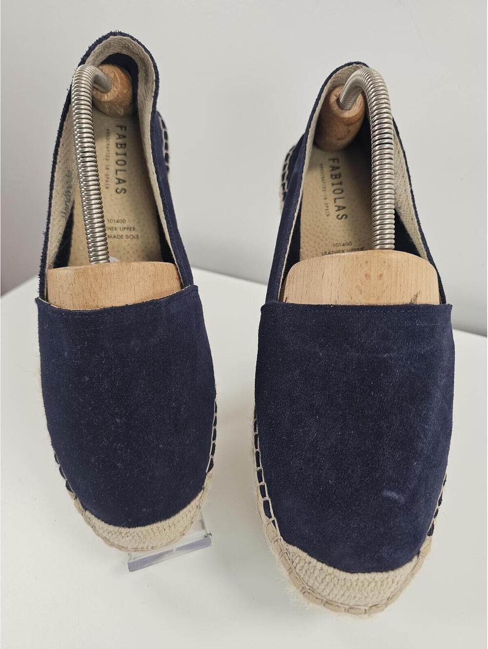 Fabiolas Navy Blue Suede Espadrilles Made in Spain